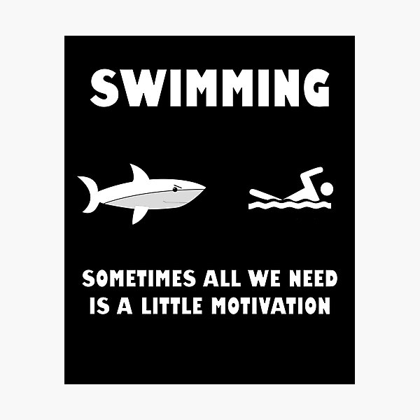 Artikelvorschau, Schwimmen-Motivations-Haifisch-Jagd-T-Shirt Lustiger Haifisch entworfen und verkauft von JamesK1.