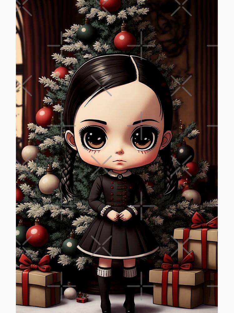 Poster for Sale avec l'œuvre « Mercredi Addams Noël » de l'artiste  JigglePeek