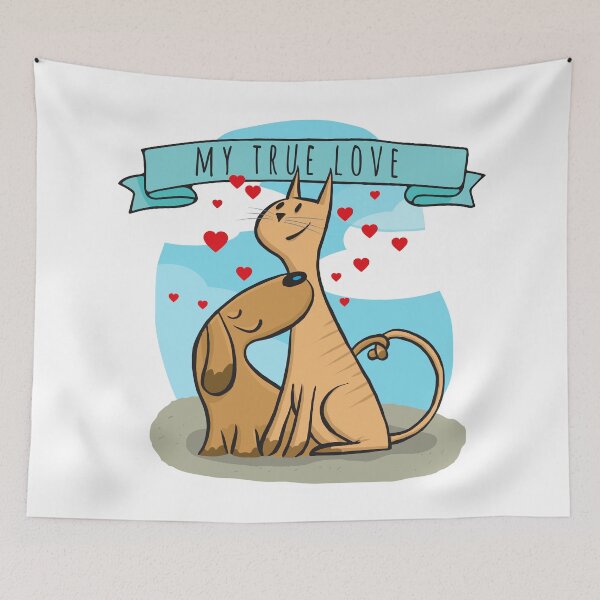 Item preview, My True Love - Love Cat & Dog - Pets P19 designed and sold by AJATheWholeGang.