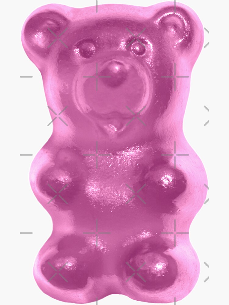 Thumbnail 3 of 3, Sticker, gummy bear (pink) designed and sold by mystudiocreate.