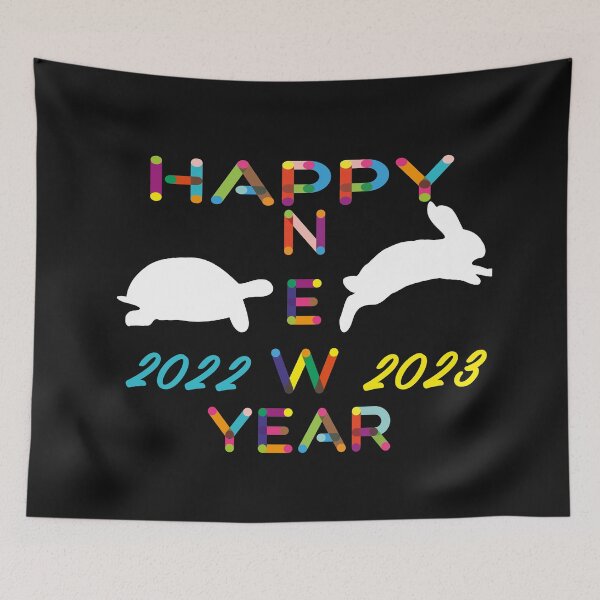 Item preview, goodbye 2022 Turtle hello 2023 Rabbit happy new year 2023 new year's eve designed and sold by CuteHigh01.