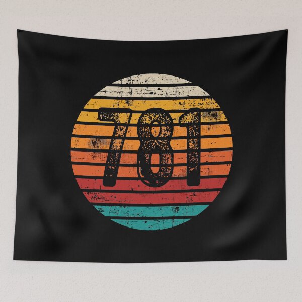 Item preview, Distressed Vintage Sunset 781 Area Code designed and sold by Gold Wings Tees.