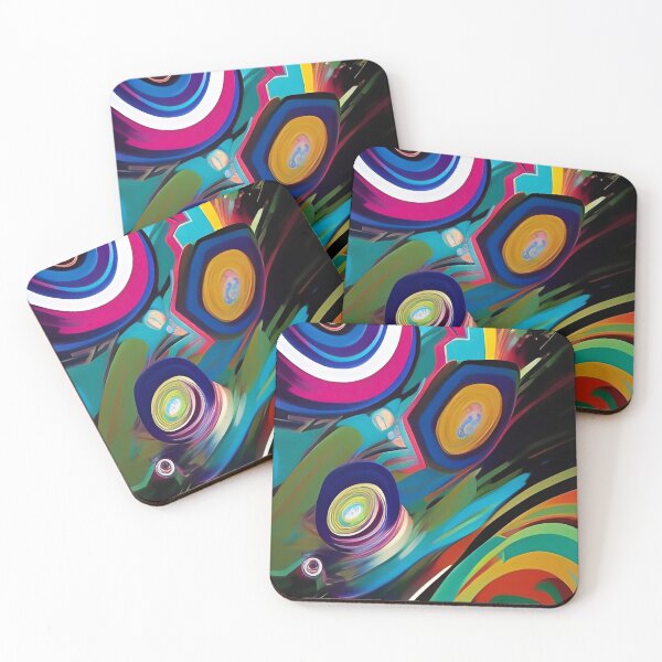 Item preview, Retro Speakers DJ Club Modern Art Abstract Sound Visuals Music designed and sold by CattlettArt.