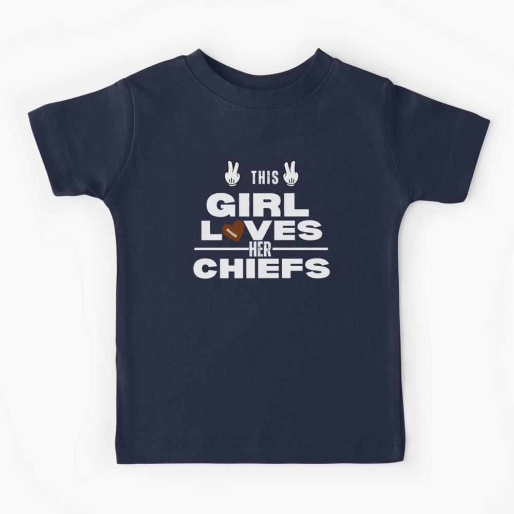 MagikTees This Girl Loves Her Chiefs Football Kids T-Shirt