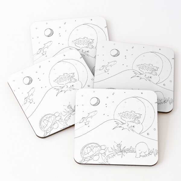 Item preview, Spacewhales and Turtles black and white designed and sold by T. Rigby.