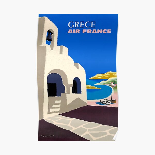 1959 Affiche de voyage d'Air France en Grèce Poster