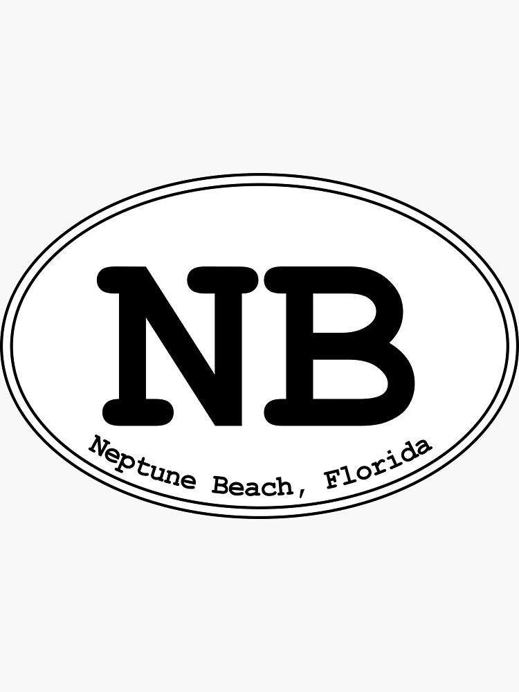 "NB Neptune Beach Florida Oval Design" Sticker for Sale by