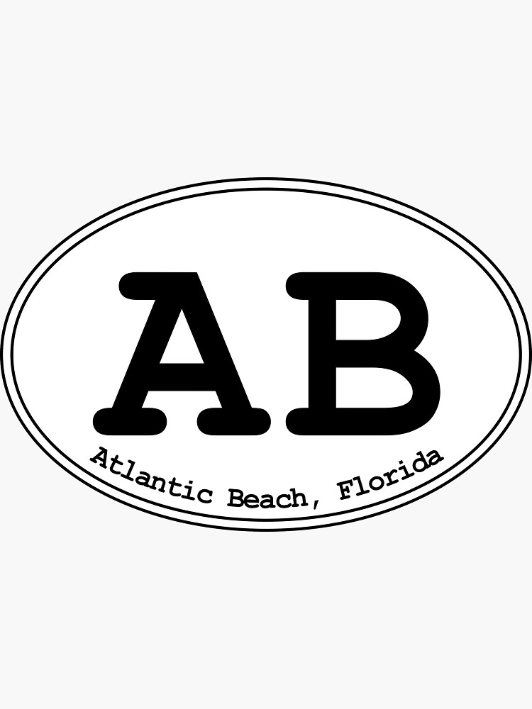 "AB Atlantic Beach Florida Oval Design" Sticker for Sale by