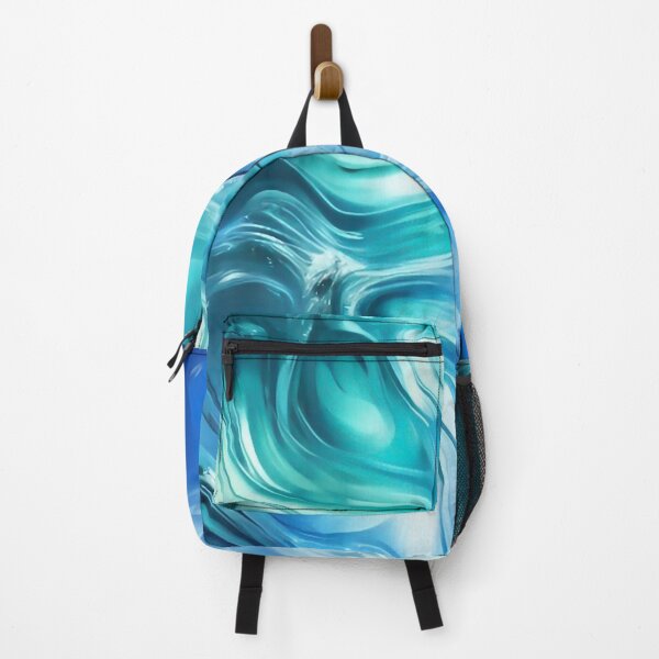 Item preview, Cool Blue Iridescent Jewel Toned Organic Fluid Abstract Waves designed and sold by CattlettArt.