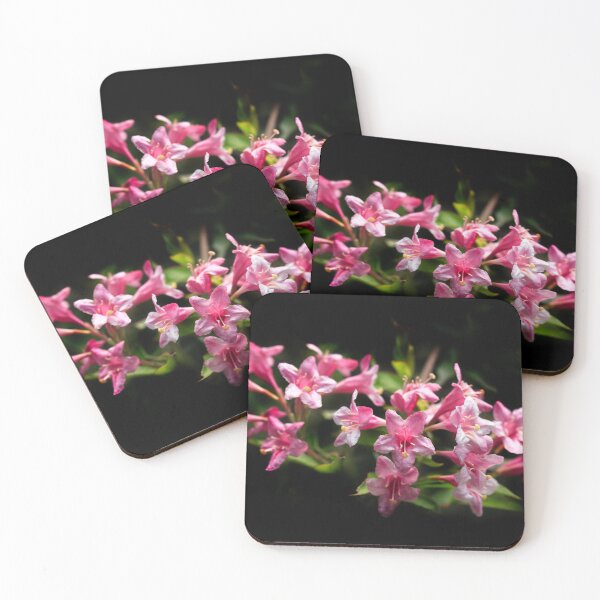 Item preview, Pink flowers on black background designed and sold by olena2552.