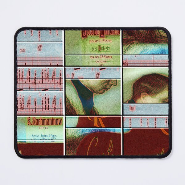 Item preview, AMAZING PAINTING ABSTRACT PORTRAIT OF SERGEI RACHMANINOFF PIANIST MUSICIAN COMPOSER - CLASSICAL MUSIC SCORE - PATCHWORK SIGNATURE designed and sold by Ralek.
