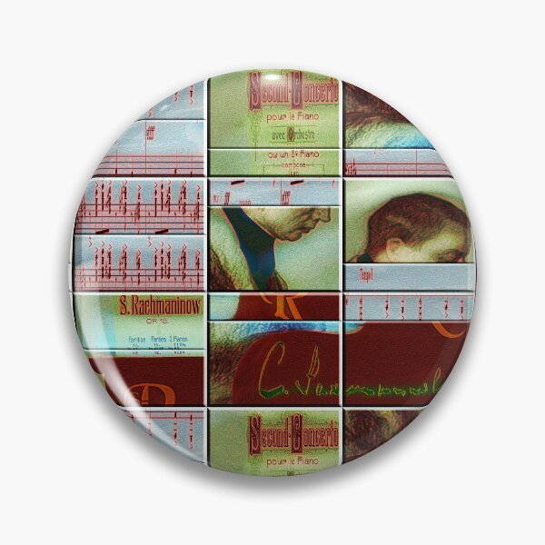 Item preview, AMAZING PAINTING ABSTRACT PORTRAIT OF SERGEI RACHMANINOFF PIANIST MUSICIAN COMPOSER - CLASSICAL MUSIC SCORE - PATCHWORK SIGNATURE designed and sold by Ralek.