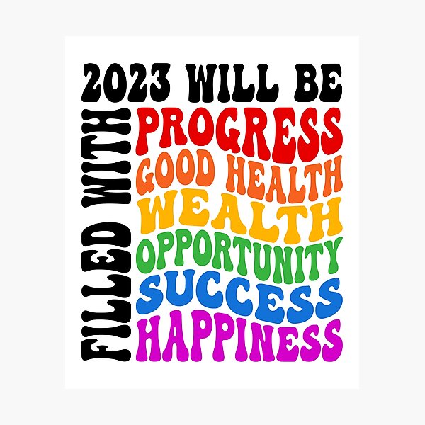 Item preview, 2023 - Retro Rainbow - New Year Inspiring, Positive Affirmations designed and sold by RLYGR8.