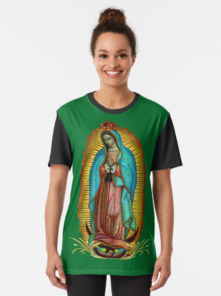 virgin mary button up shirt