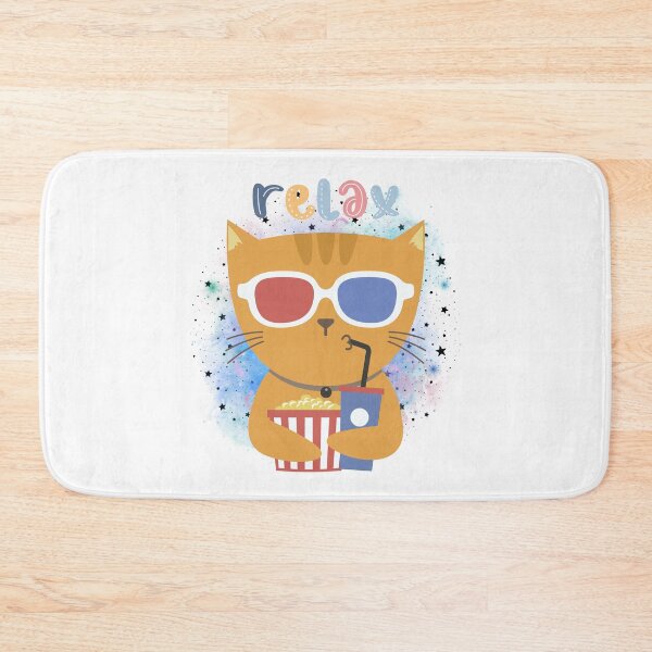 Item preview, Popcorn Time For Relax Cat, 3D Cinema Kitten designed and sold by adembulut.