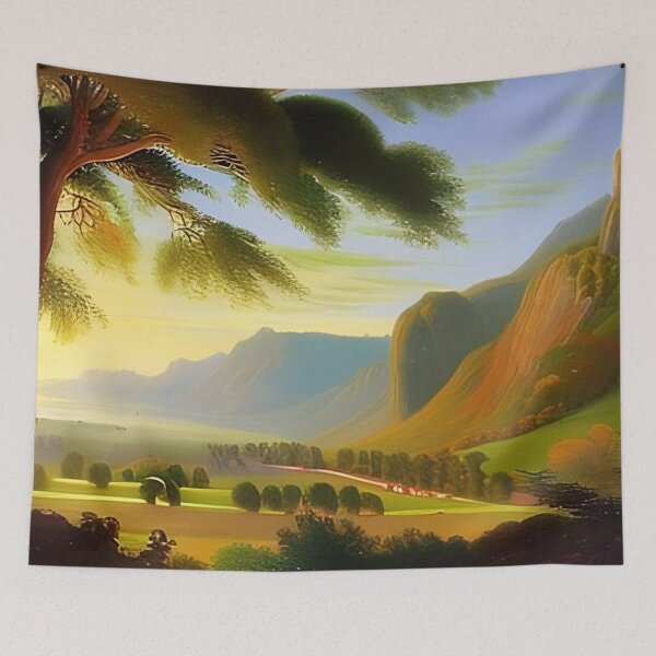 Item preview, Autumn landscape in the morning light in a lush valley meadows designed and sold by Chardo55.