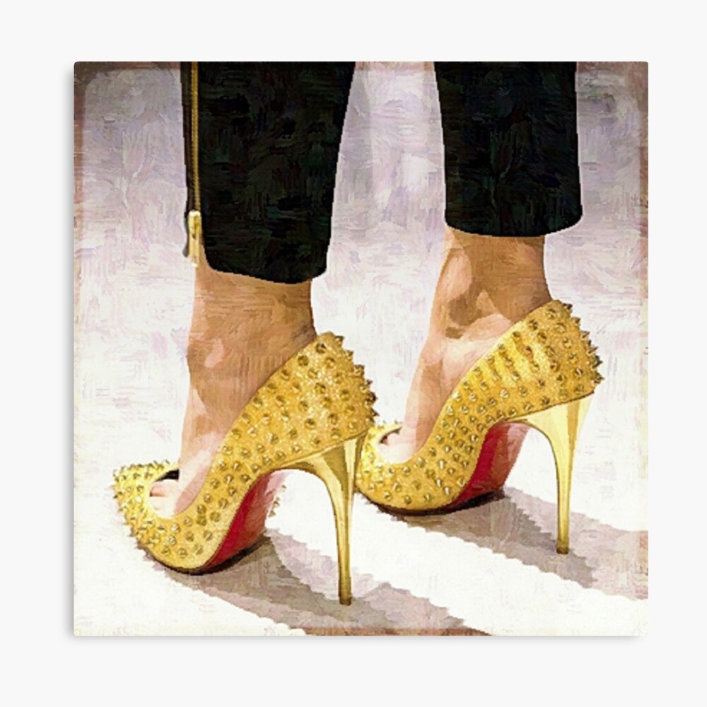 matte gold high heels