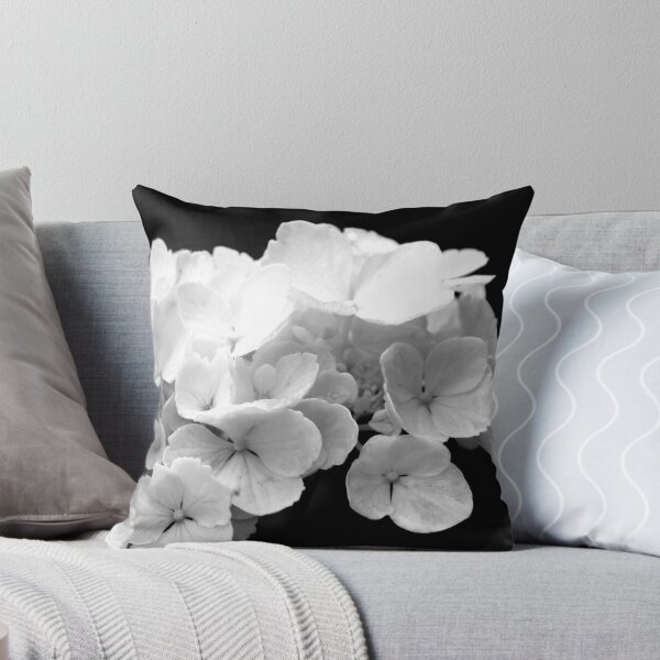 Item preview,  White Hydrangea on Black Background designed and sold by Aradalo.
