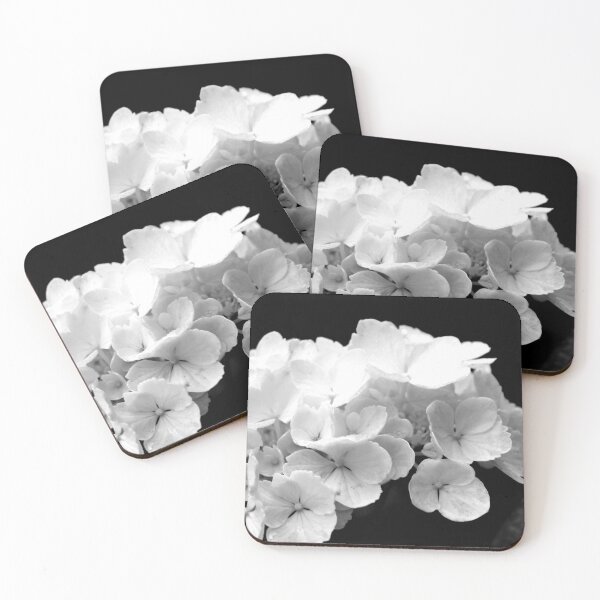 Item preview,  White Hydrangea on Black Background designed and sold by Aradalo.