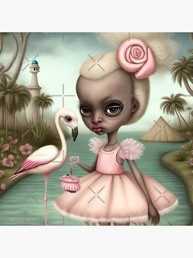 "Alice with Flamingo 10 Alice in Wonderland" Sticker for Sale by