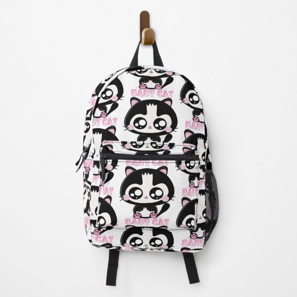 Item preview, Baby Cat Gatinho preto e branco com bochechas rosadas, kawaii designed and sold by GirlaineSQ.