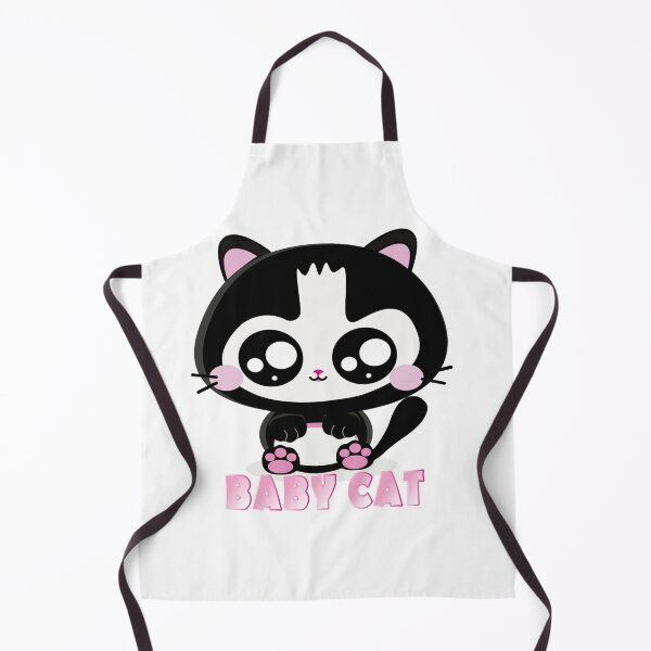 Item preview, Baby Cat Gatinho preto e branco com bochechas rosadas, kawaii designed and sold by GirlaineSQ.