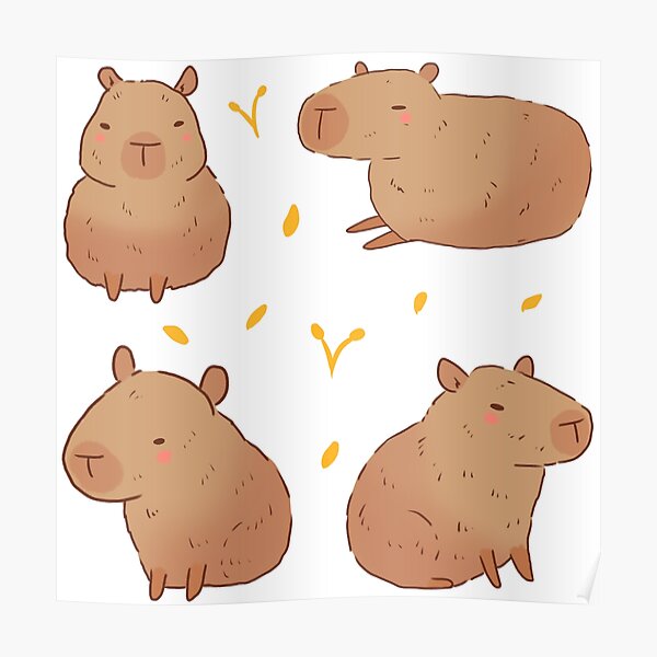 Póster «Linda ilustración de capibaras» de Mayarart | Redbubble