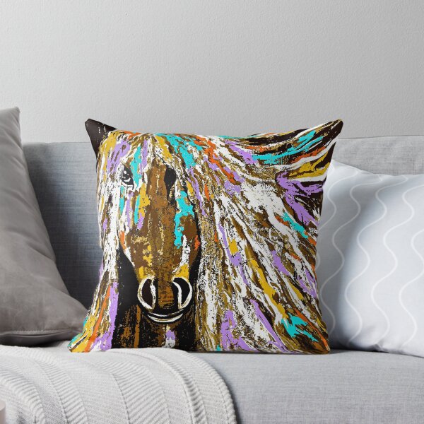 Item preview, Horse Abstract Brown Blue Gold  designed and sold by Overthetopsm.
