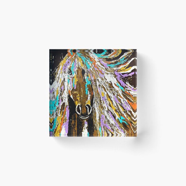 Item preview, Horse Abstract Brown Blue Gold  designed and sold by Overthetopsm.