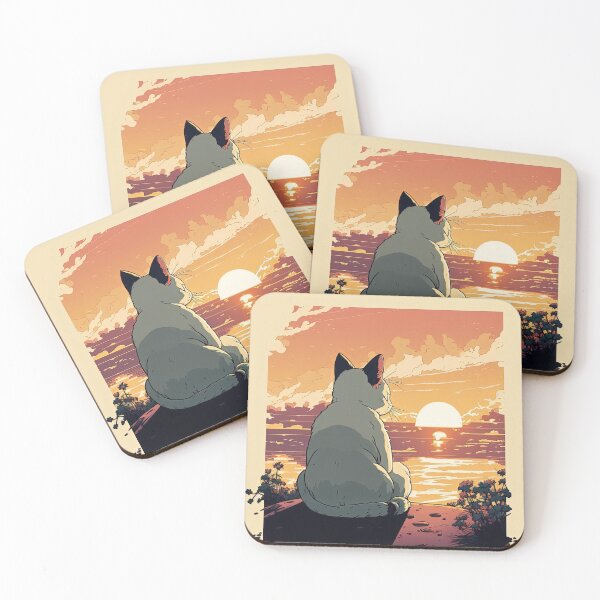 Item preview, cat looking at sunset designed and sold by Chillapy.