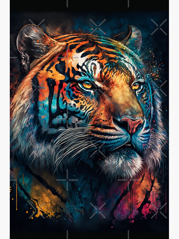 "Water Color Tiger Splatter Painting" Sticker for Sale by SodaPopArt