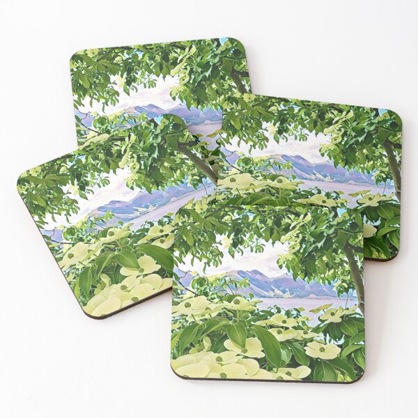 Item preview, Lake Wakatipu Mountains Trees Flowers NZ designed and sold by TastyTonic.