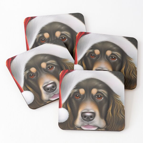Item preview, Christmas Deutscher Wachtelhund Wearing A Santa Hat designed and sold by ZenEverAI.