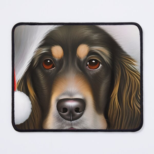 Item preview, Christmas Deutscher Wachtelhund Wearing A Santa Hat designed and sold by ZenEverAI.