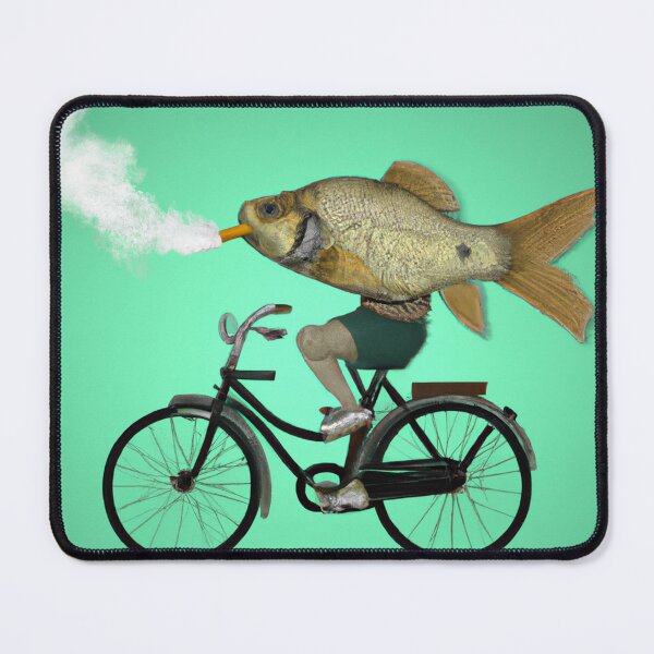 Item preview, AI Art smoking fish on a bycicle designed and sold by 4You4U.