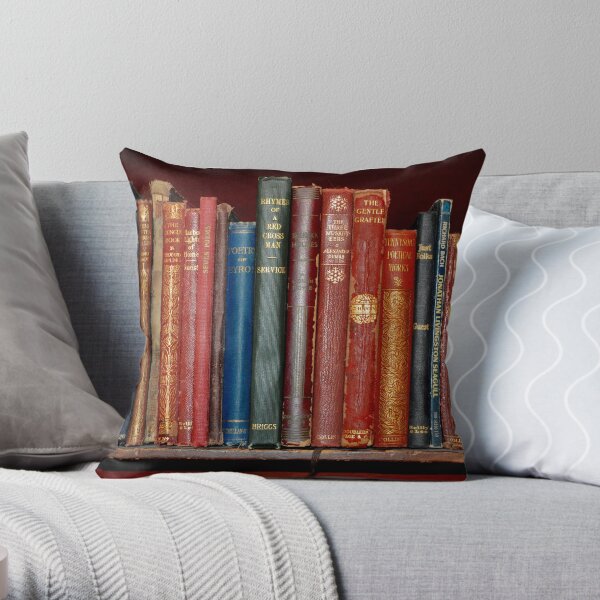 Mini library ~ of Classic books Throw Pillow
