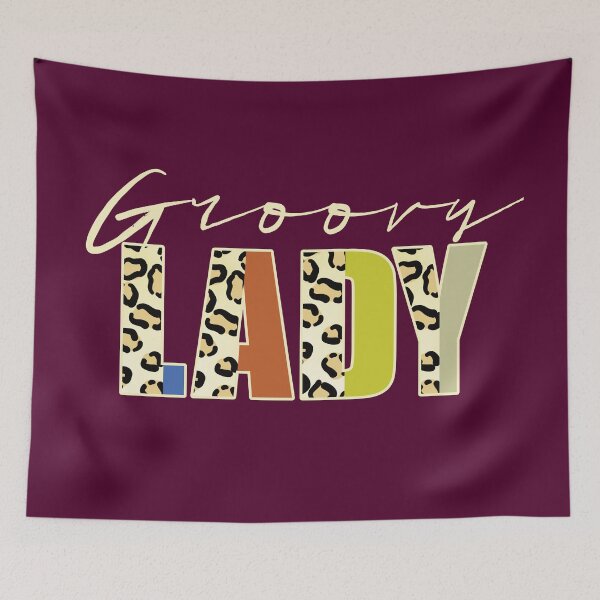 Item preview, Groovy Lady Leopard Print Text Retro Family Quote designed and sold by CRHPOD20.