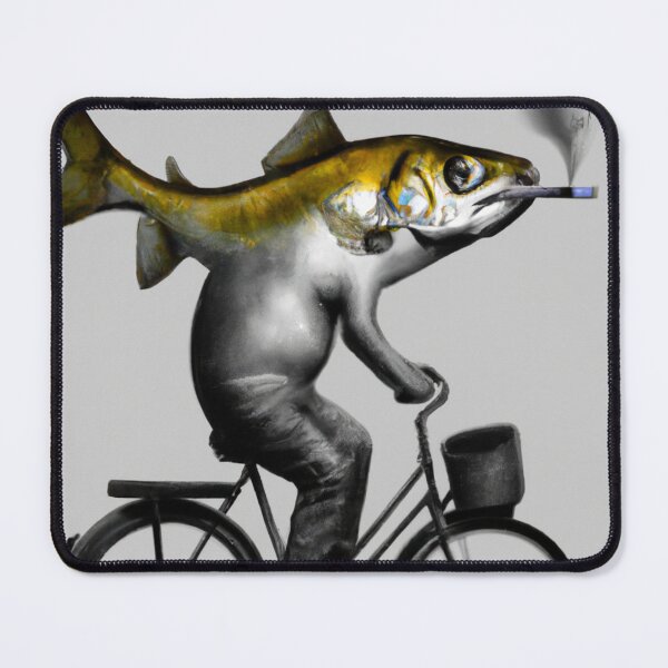 Item preview, AI Art smoking fish on a bycicle designed and sold by 4You4U.