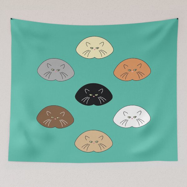 Item preview, Cats Loafing Around on Turquoise designed and sold by 7SistersGraphX.