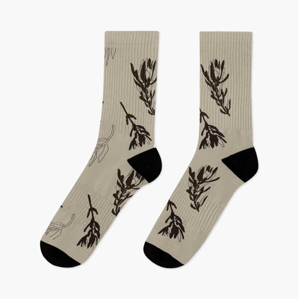 Item preview, Minimal black flower pattern leucodendron designed and sold by SvirenLisa.