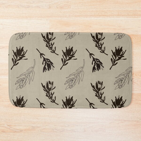 Item preview, Minimal black flower pattern leucodendron designed and sold by SvirenLisa.