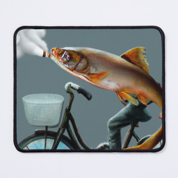 Item preview, AI Art smoking fish on a bycicle designed and sold by 4You4U.