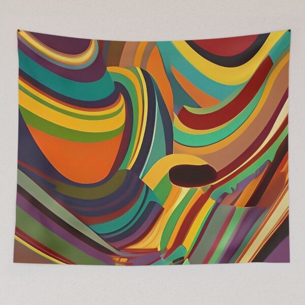 Item preview, Groovy Organic Colorful Abstract Geometric Pattern designed and sold by CattlettArt.