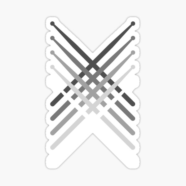Fading Percussion Drum Sticks Sticker