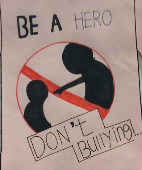 Poster Drawing About Bullying What they need is a sign that they aren t