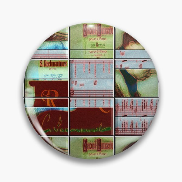 Item preview,  AMAZING PAINTING ABSTRACT PORTRAIT OF SERGEI RACHMANINOFF PIANIST MUSICIAN COMPOSER - CLASSICAL MUSIC SCORE - PATCHWORK SIGNATURE designed and sold by Ralek.