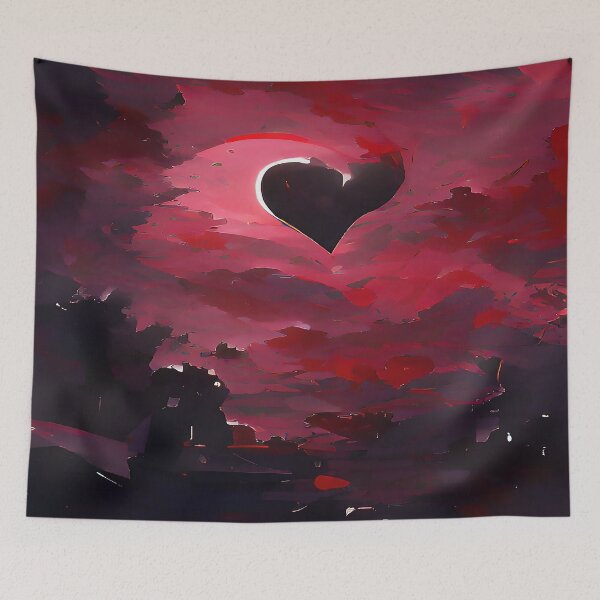 Item preview, Passionate Heart of Love Moon with Scarlet Red Sky designed and sold by deniselynnimage.
