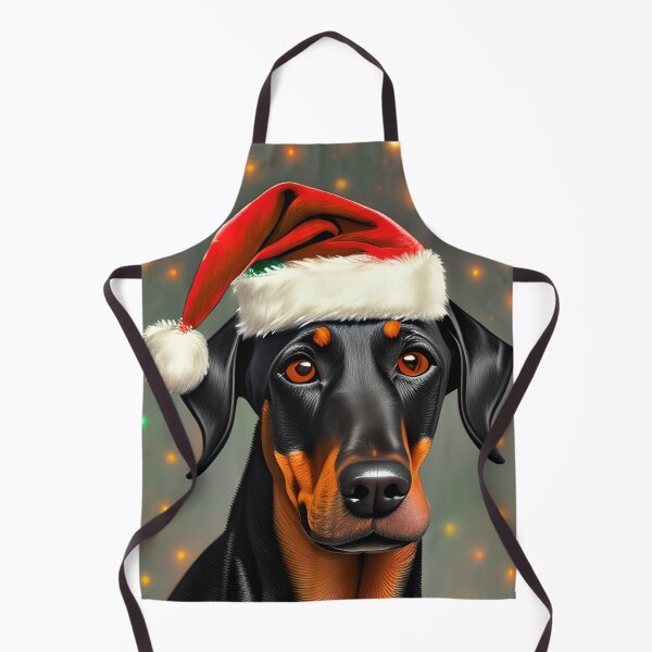 Item preview, Christmas Doberman Pinscher Wearing A Santa Hat designed and sold by ZenEverAI.