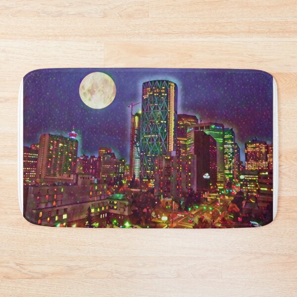 Item preview, Colorful Calgary under the full moon - painting style designed and sold by Hamilton is Beautiful.
