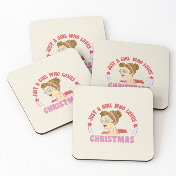 Item preview, Merry Christmas Womens Girls Pink Tree Christmas Just A Girl Who Loves Christmas Retro Vintage Christmas Design designed and sold by CandyDroidMerch.